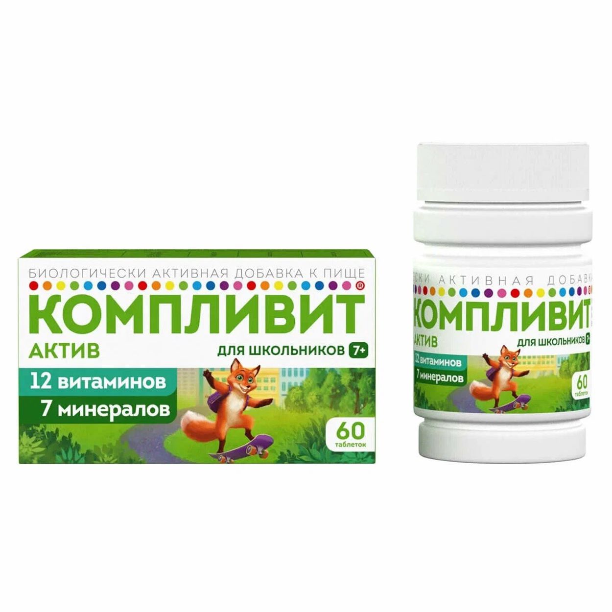 КОМПЛИВИТ АКТИВ Д/ШКОЛЬНИКОВ 7+ЛЕТ ТАБ П/П/О №60 БАД