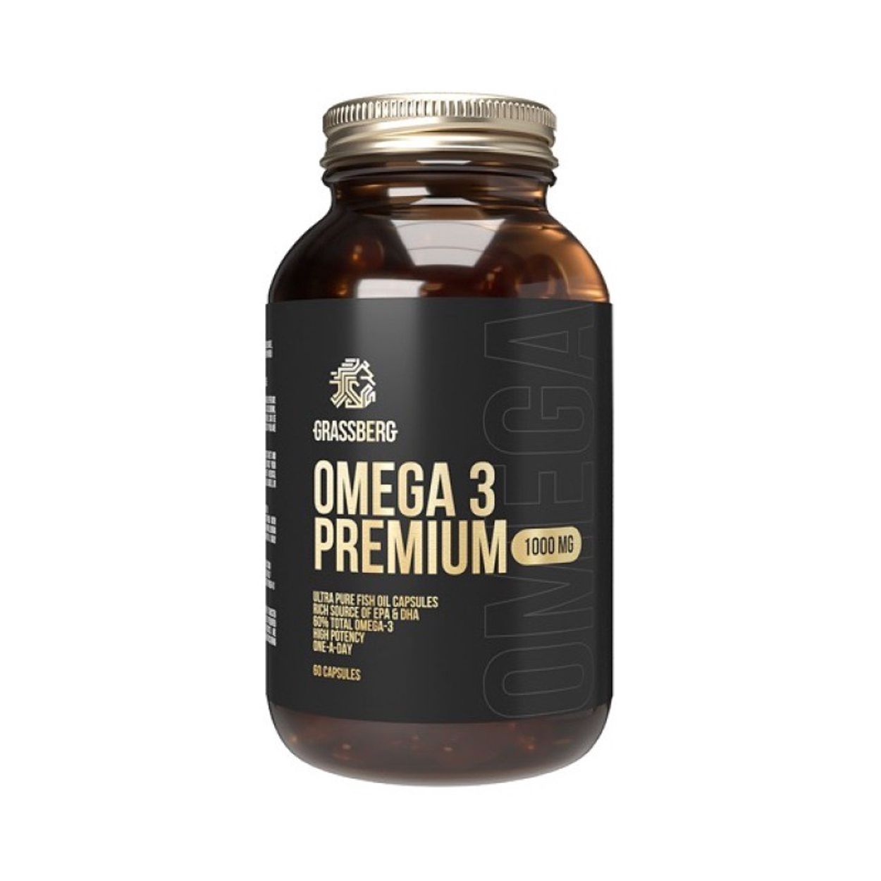 ГРАССБЕРГ OMEGA 3 PREMIUM ОМЕГА ПРЕМИУМ 60% 1000 МГ КАПСУЛЫ МАССОЙ 1418 МГ 60 ШТ.