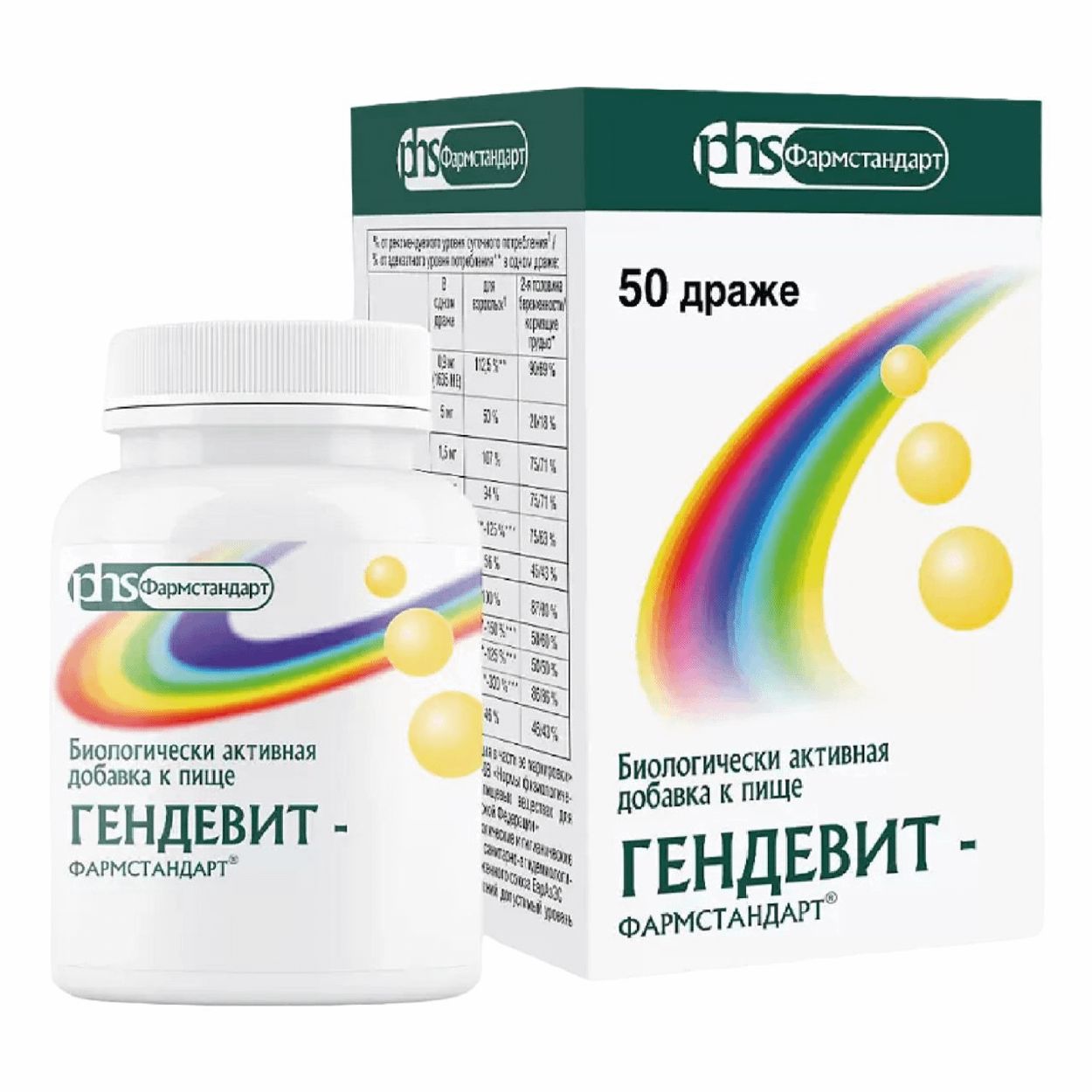 ГЕНДЕВИТ-ФАРМСТАНДАРТ ДРАЖЕ №50 БАД