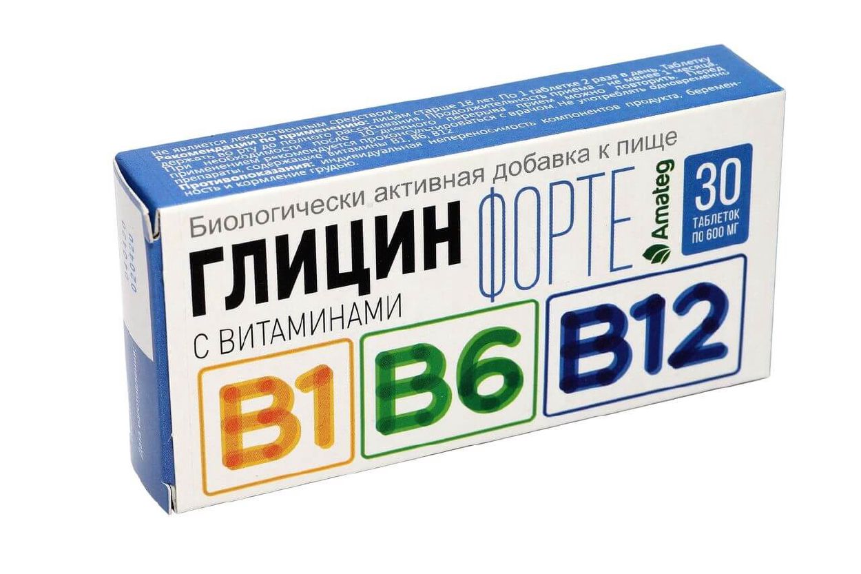 ГЛИЦИН ФОРТЕ С ВИТ В1/В6/В12 ТАБ №30