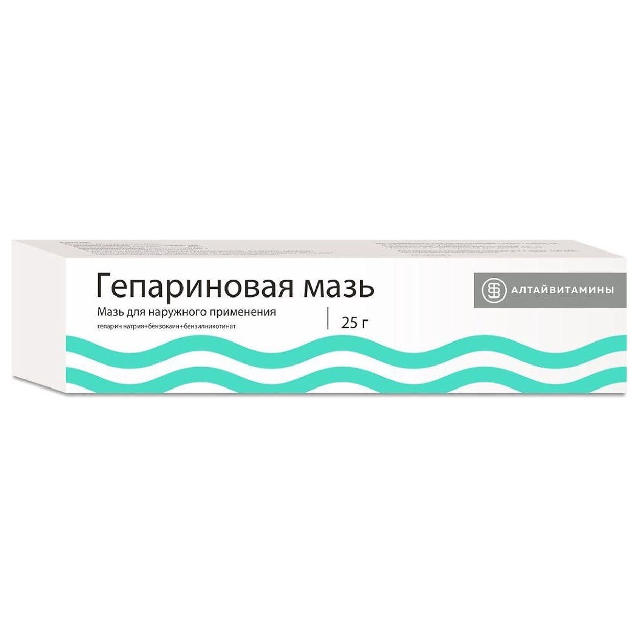 ГЕПАРИНОВАЯ МАЗЬ НАРУЖ 0.8МГ/Г+40МГ/Г+100МЕ/Г ТУБА 25Г И/У