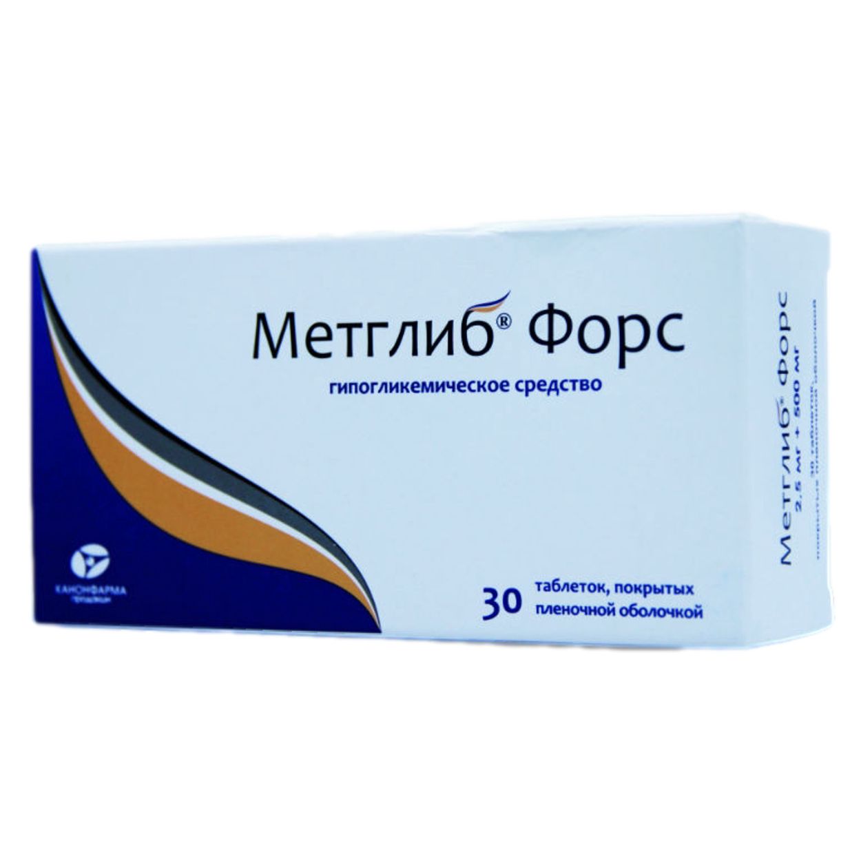 МЕТГЛИБ ФОРС ТАБ П/П/О 2,5МГ+500МГ №30