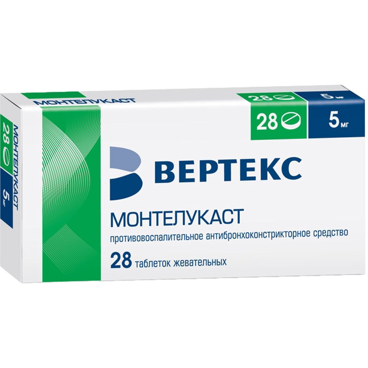 МОНТЕЛУКАСТ-ВЕРТЕКС ТАБ ЖЕВ 5МГ №28