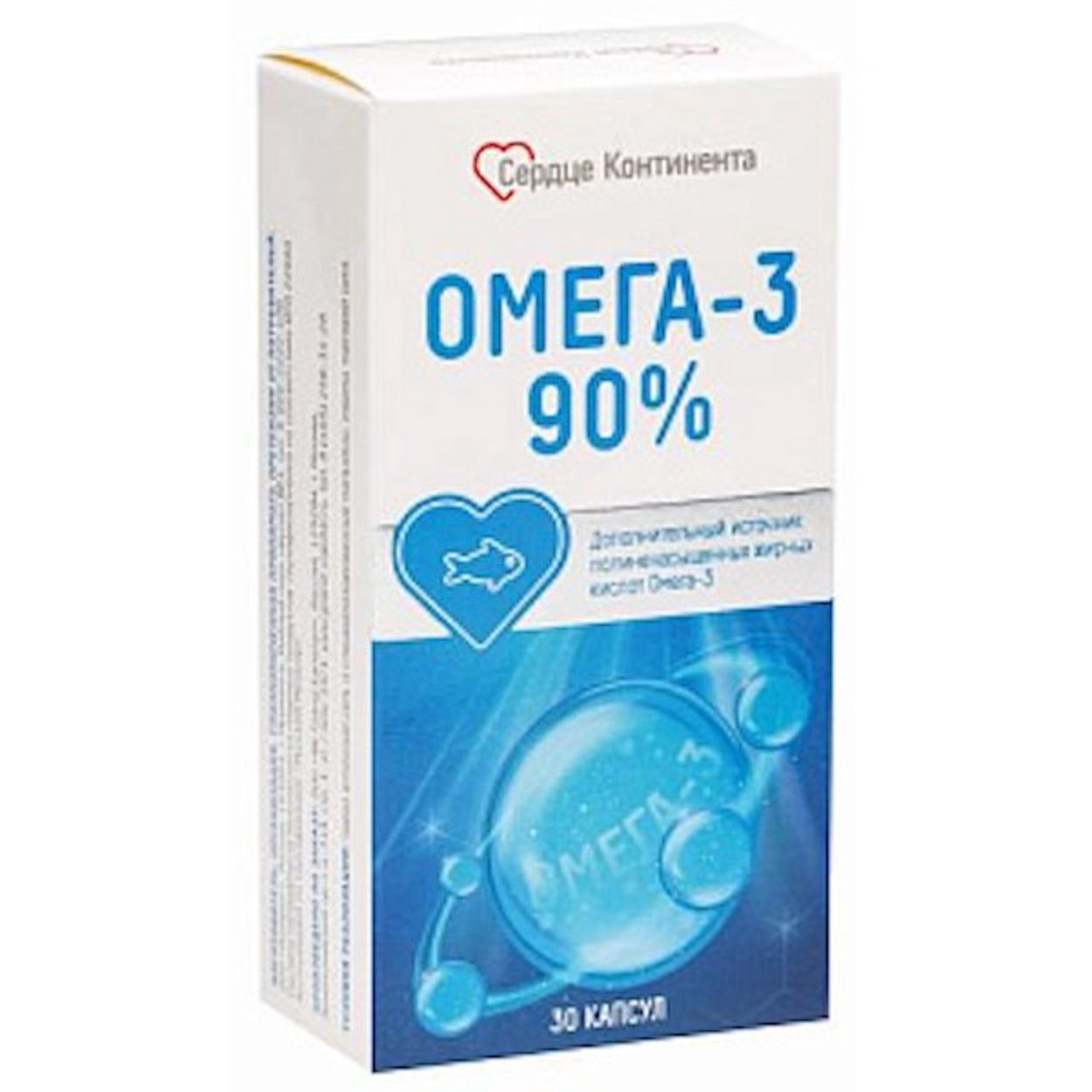 ОМЕГА-3 90% СЕРДЦЕ КОНТИНЕНТА КАПС 1300МГ №30