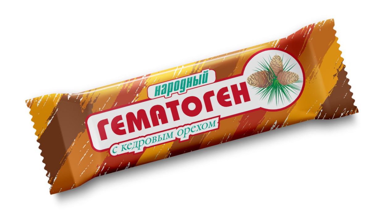 ГЕМАТОГЕН НАРОДНЫЙ С КЕДРОВЫМ ОРЕХОМ 40Г