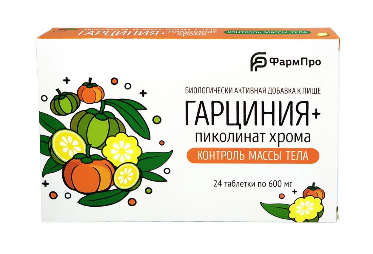 ГАРЦИНИЯ ПИКОЛИНАТ ХРОМА КОНТРОЛЬ МАССЫ ТЕЛА ТАБ 600МГ №24