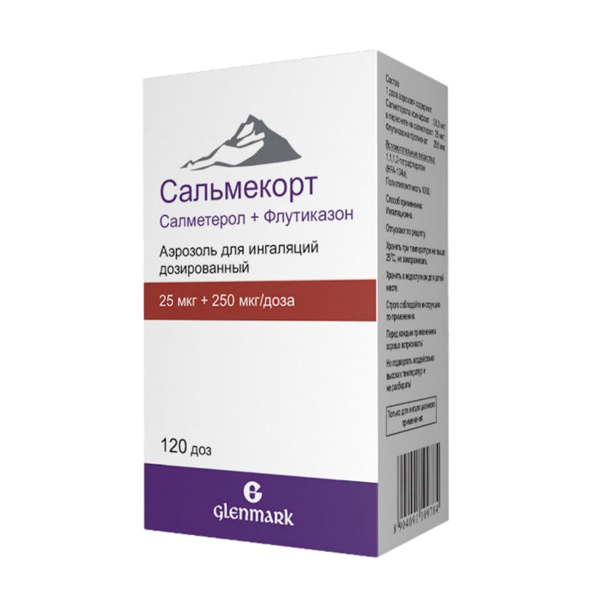 САЛЬМЕКОРТ АЭР Д/ИНГ ДОЗИР 25МКГ+250МКГ/ДОЗА ФЛ 120ДОЗ