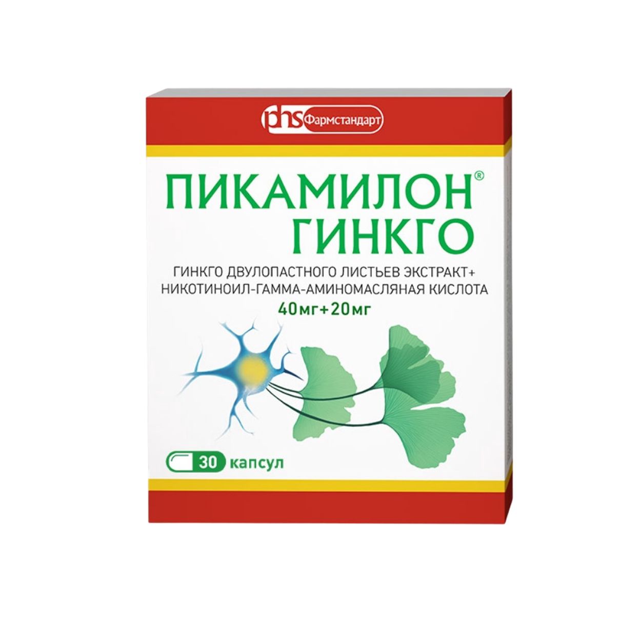 ПИКАМИЛОН ГИНКГО КАПС 40МГ+20МГ №30