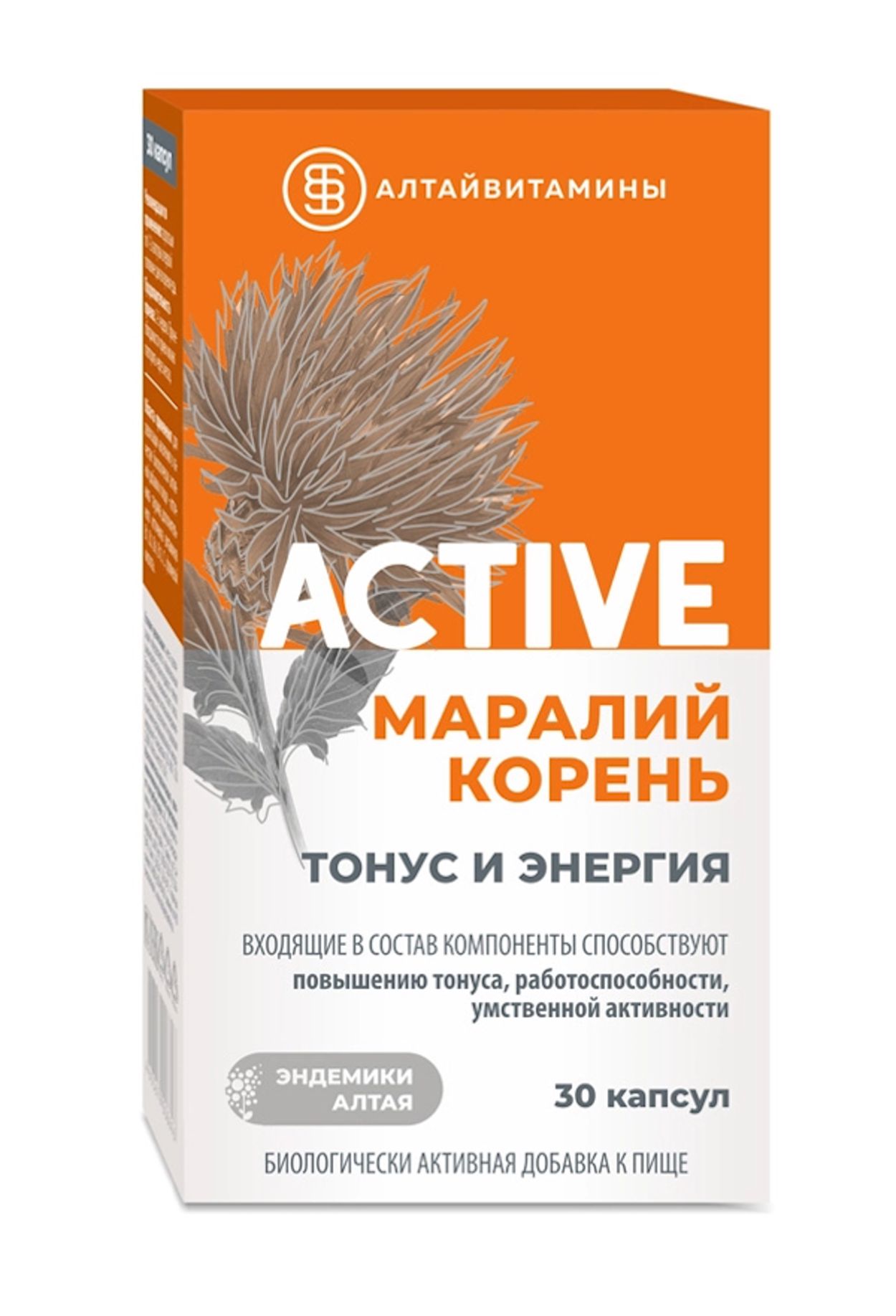 МАРАЛИЙ КОРЕНЬ АКТИВ ТОНУС И ЭНЕРГИЯ АЛТАЙВИТАМИНЫ КАПС №30