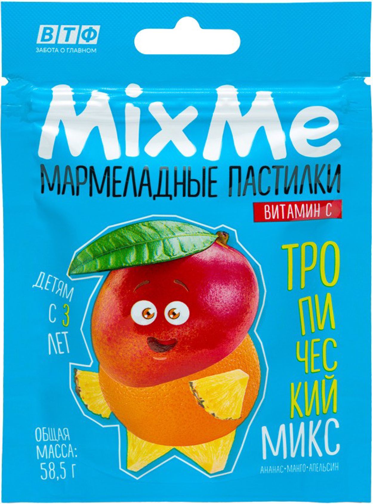 МИКСМИ ВИТАМИН С АНАНАС/МАНГО/АПЕЛЬСИН ПАСТ ЖЕВ 58,5
