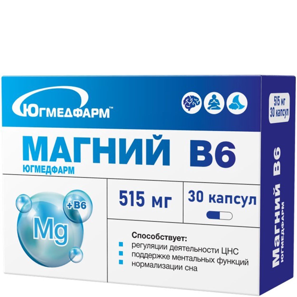 МАГНИЙ В6 ЮГМЕДФАРМ КАПС№30 БАД