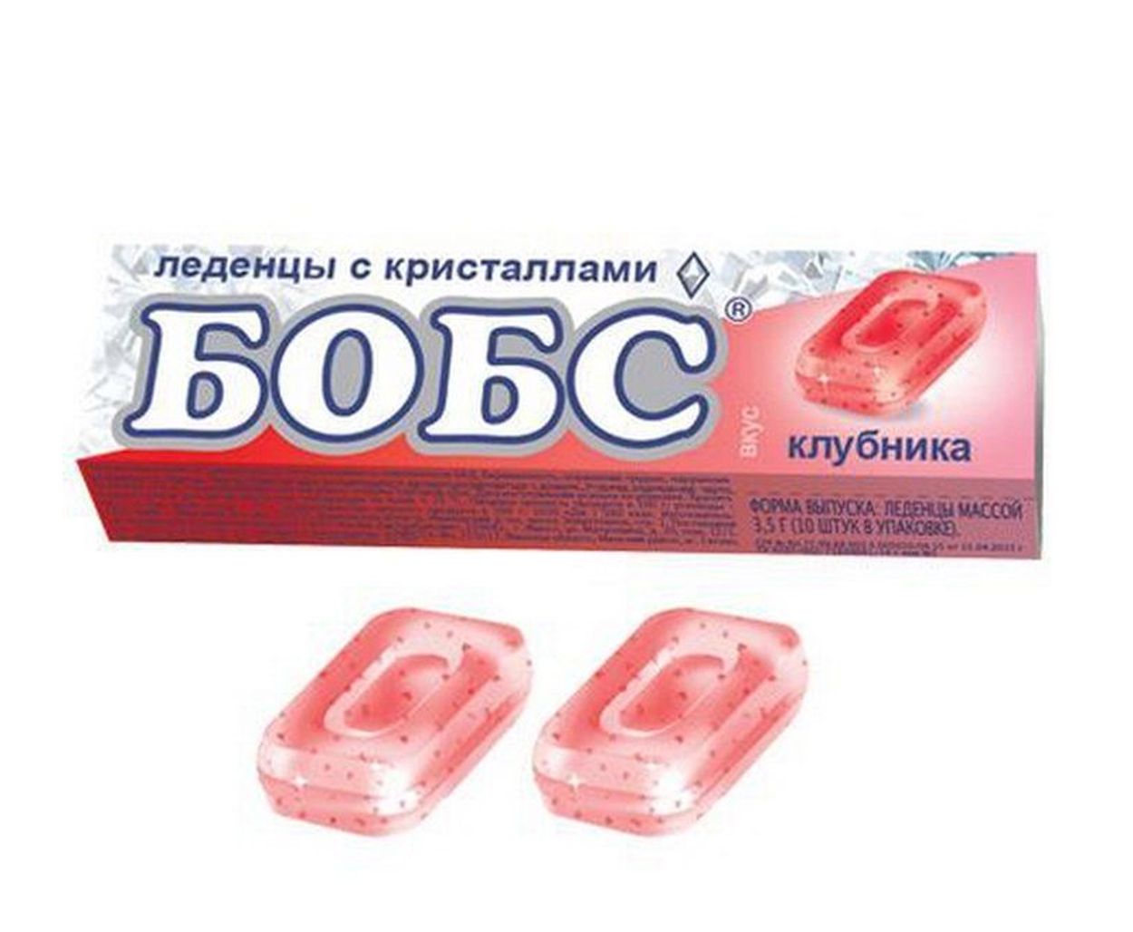 ЛЕДЕНЦЫ БОБС ОТ КАШЛЯ С МЯТНЫМИ КРИСТАЛАМИ КЛУБНИКА 35Г