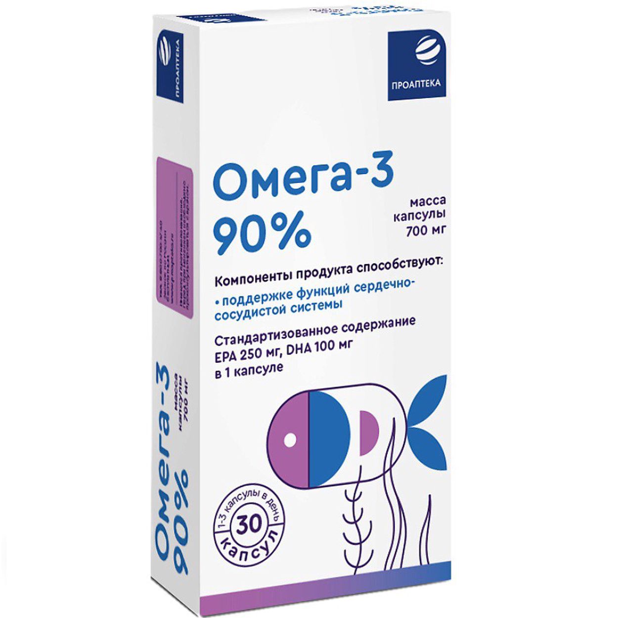 ПРОАПТЕКА ОМЕГА-3 90% 700МГ КАПС.№30 БАД