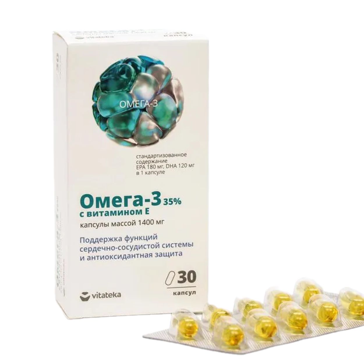 ВИТАТЕКА ОМЕГА-3 35% 1400МГ С ВИТ Е КАПС №30