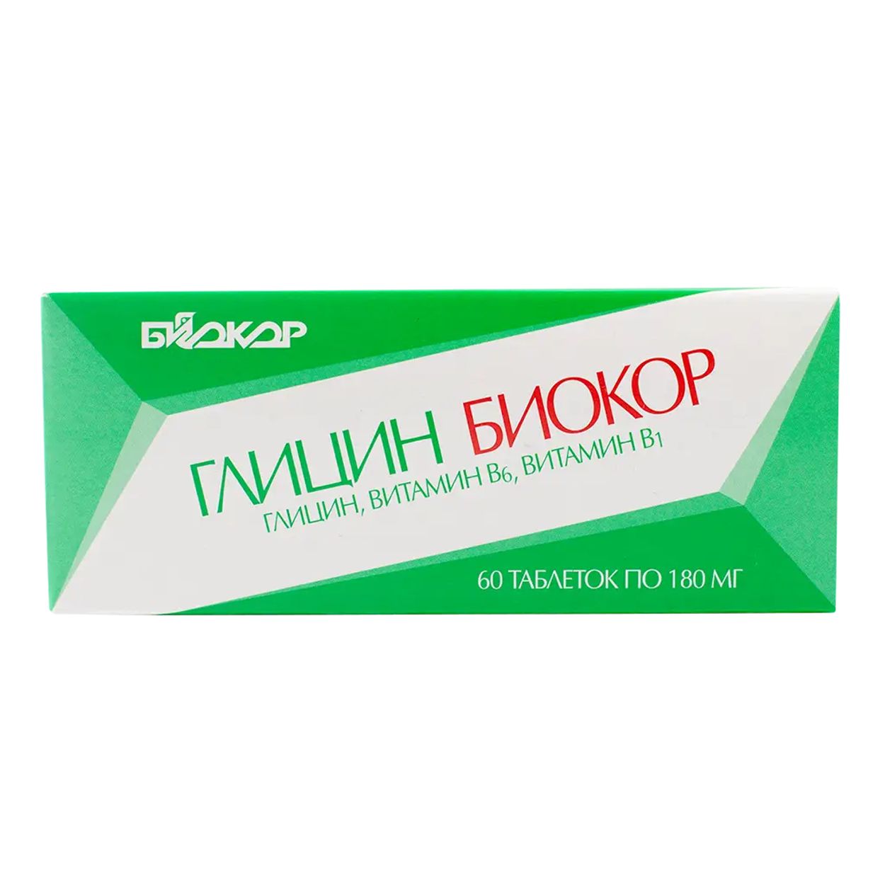 ГЛИЦИН БИОКОР С ВИТАМИНАМИ В1 И В6 ТАБ №60